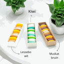 Lessebo wit, kiwi en muskat bruin rechthoekig doosje.webp
