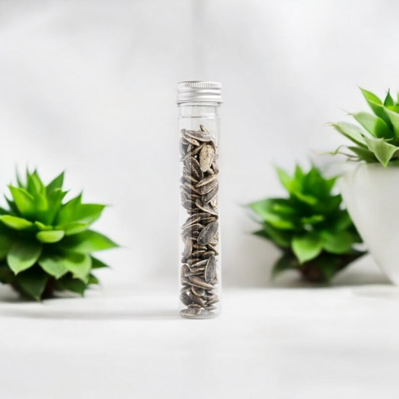 Pet tube met zilveren schroefdop – €1,29/st – set van 24