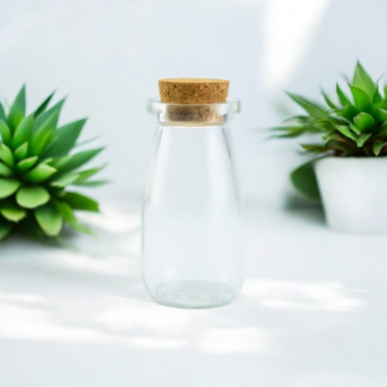 Flesje met kurkstop - €1,46/st - set van 18