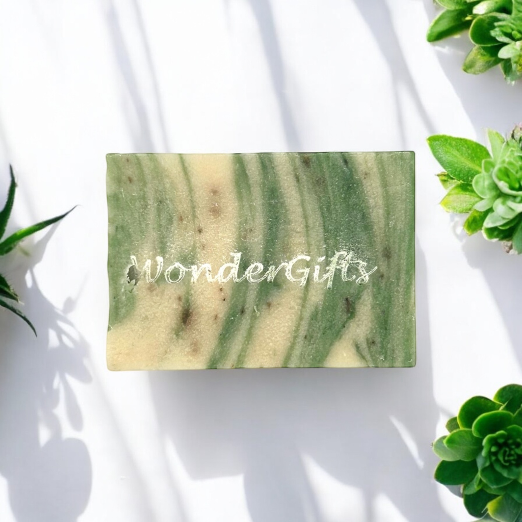 Natuurzeep groen gepersonaliseerd – €3,75/st – set van 20