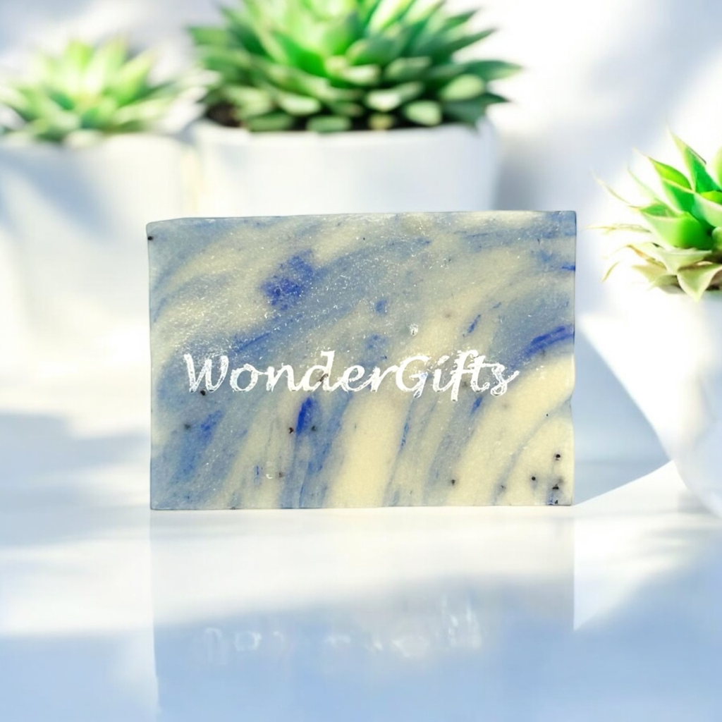 Natuurzeep lichtblauw gepersonaliseerd – €3,75/st – set van 20