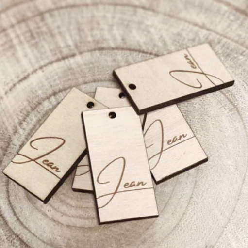 Rechthoekig houten labeltje – €1,15/st – set van 20